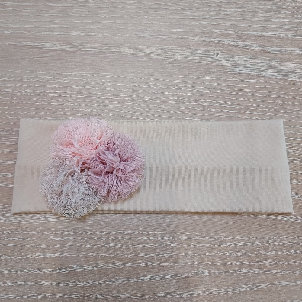 Handmade Pink and White Floral Kids Headband